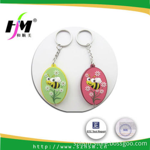 Custom 3D Cute Cartoon Souvenir Promotional Soft PVC LED Key Chain